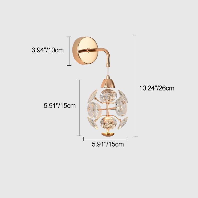 Elegant Diamond Iron Crystal Wall Lamp