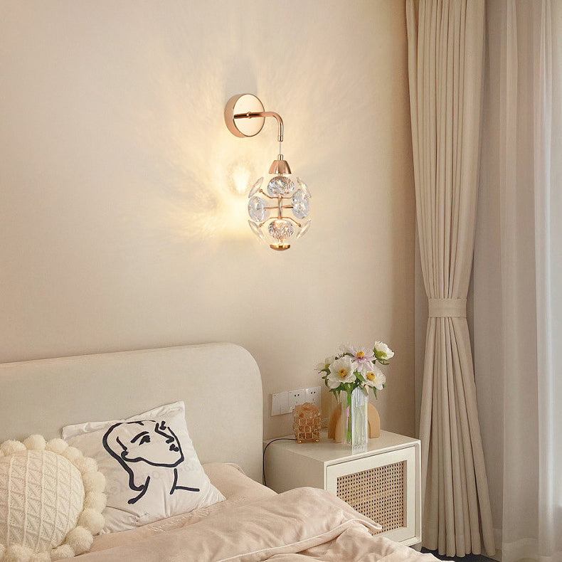 Elegant Diamond Iron Crystal Wall Lamp
