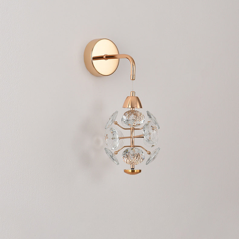 Elegant Diamond Iron Crystal Wall Lamp