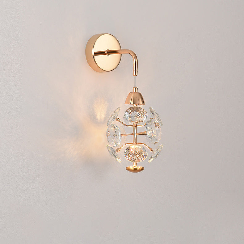 Elegant Diamond Iron Crystal Wall Lamp