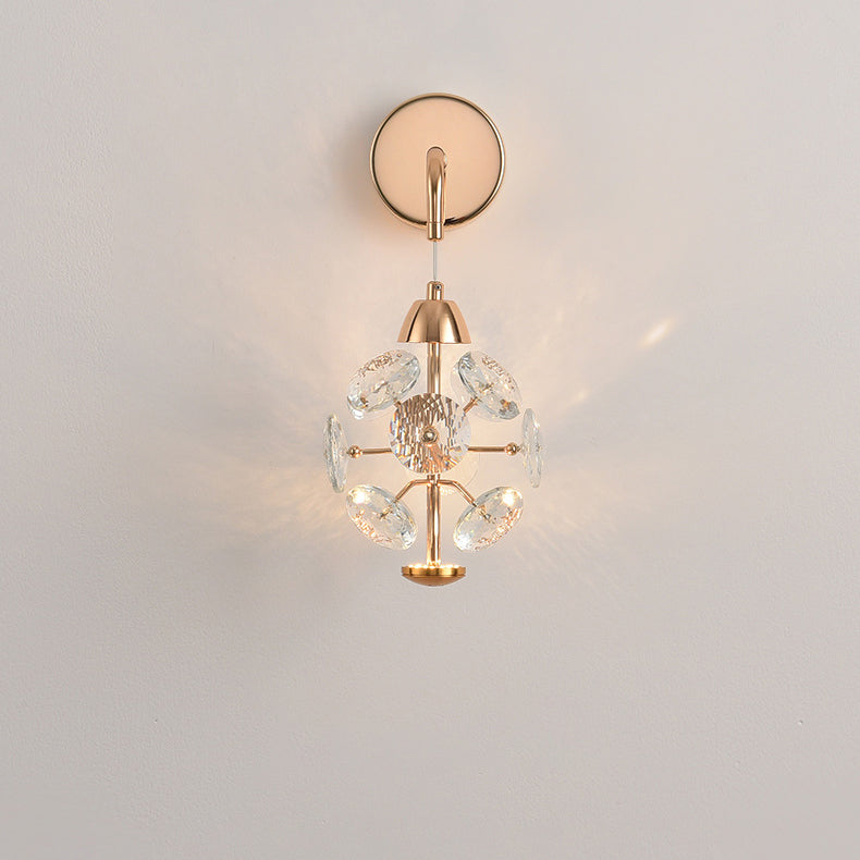 Elegant Diamond Iron Crystal Wall Lamp