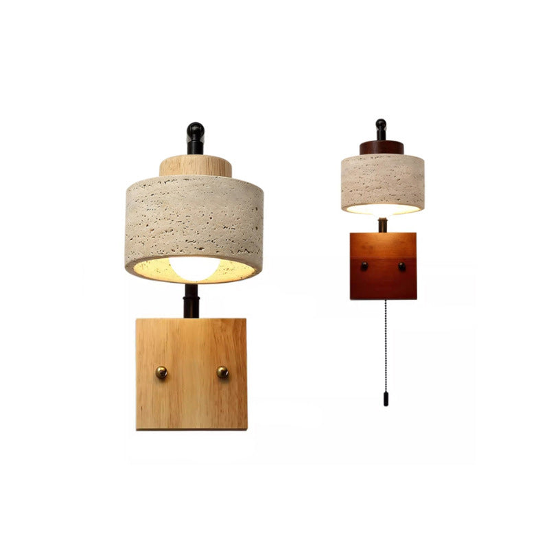 Cylinder Yellow Travertine Solid Wall Lamp