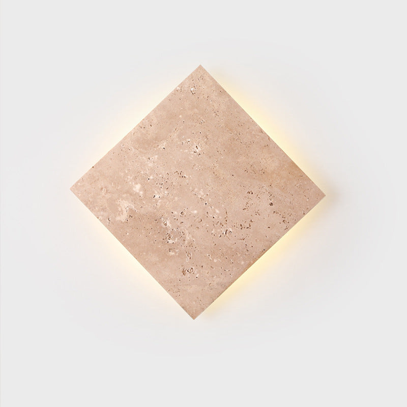 Square Yellow Travertine Living Wall Lamp