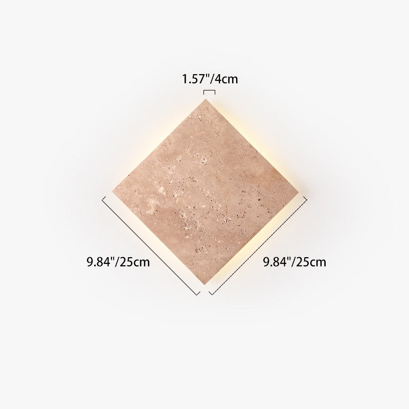 Square Yellow Travertine Living Wall Lamp