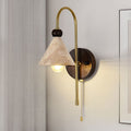 Cone Yellow Travertine Solid Wall Lamp