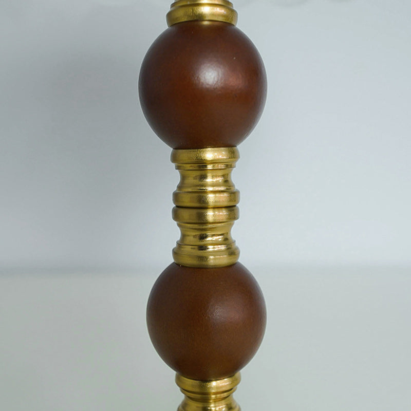 Dome Glass Rubberwood Iron Table Lamp