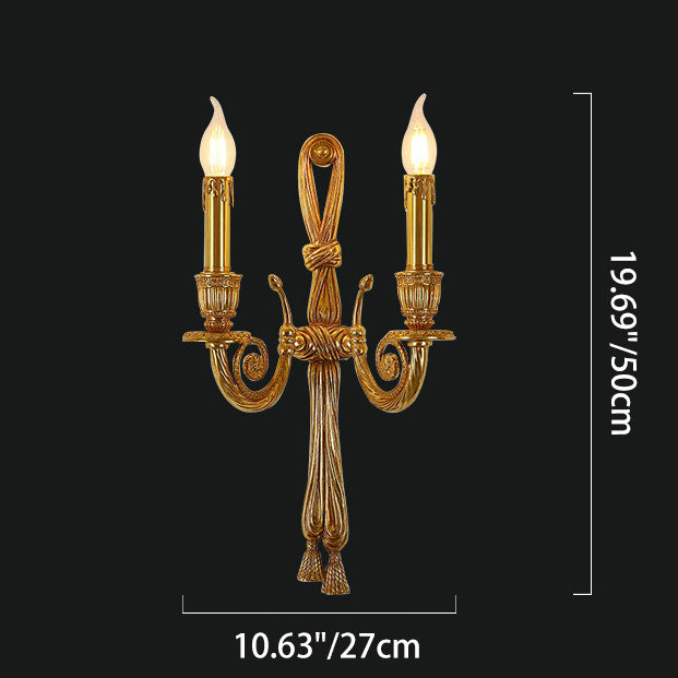 Candle Design All Brass 2-Light Wall Lamp