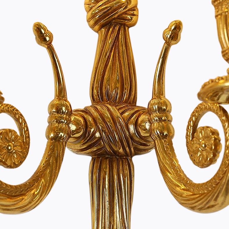 Candle Design All Brass 2-Light Wall Lamp