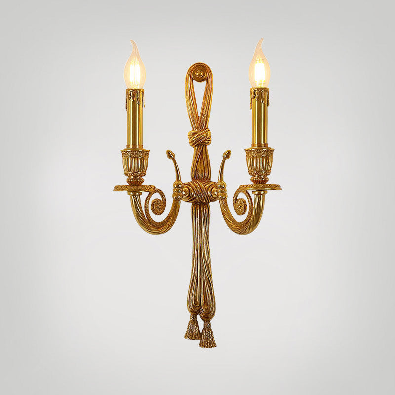 Candle Design All Brass 2-Light Wall Lamp