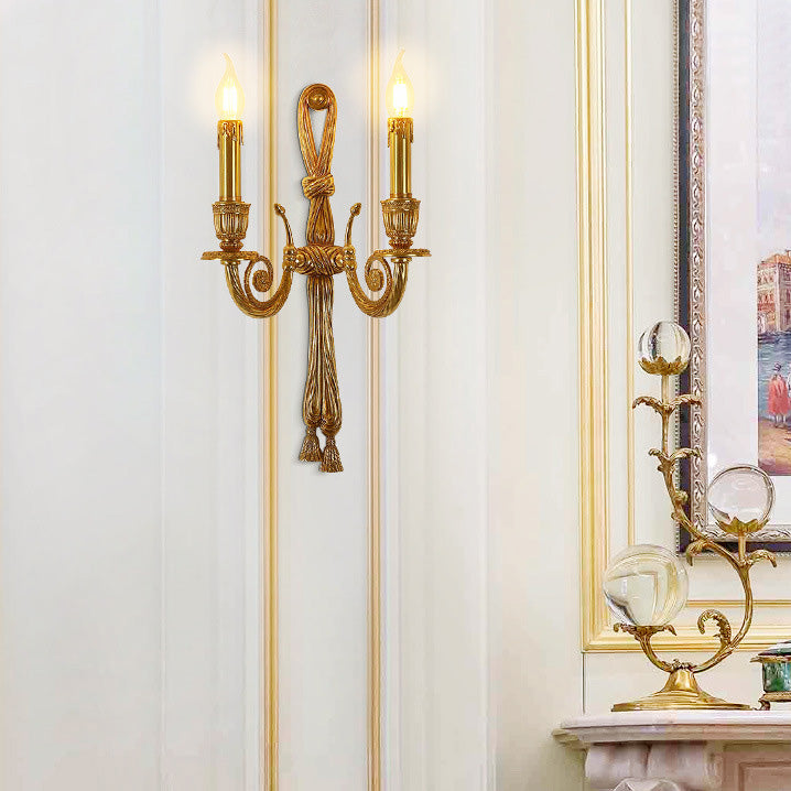 Candle Design All Brass 2-Light Wall Lamp