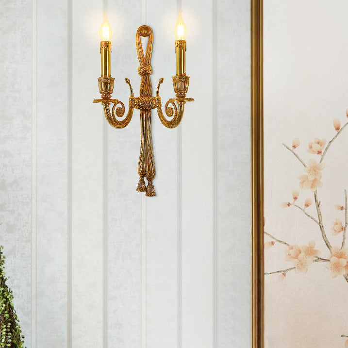 Candle Design All Brass 2-Light Wall Lamp