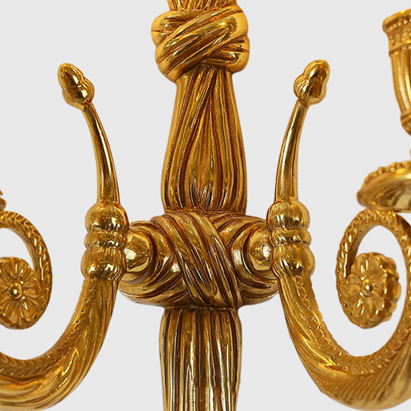 Candle Design All Brass 2-Light Wall Lamp