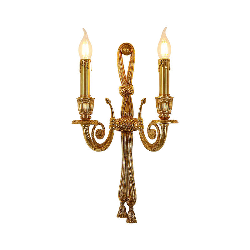 Candle Design All Brass 2-Light Wall Lamp