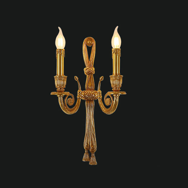 Candle Design All Brass 2-Light Wall Lamp