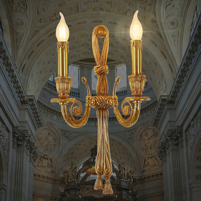 Candle Design All Brass 2-Light Wall Lamp