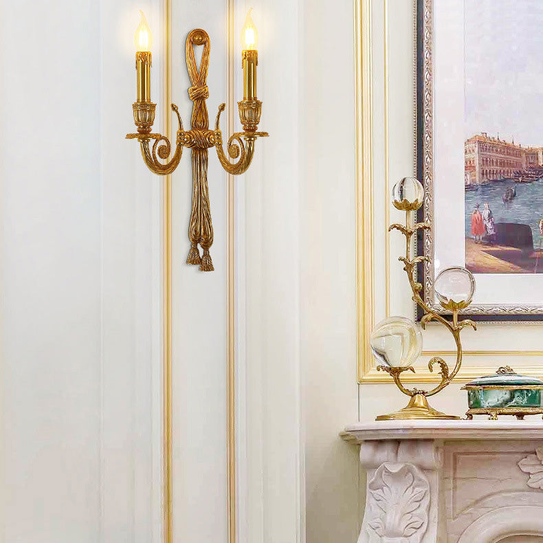 Candle Design All Brass 2-Light Wall Lamp