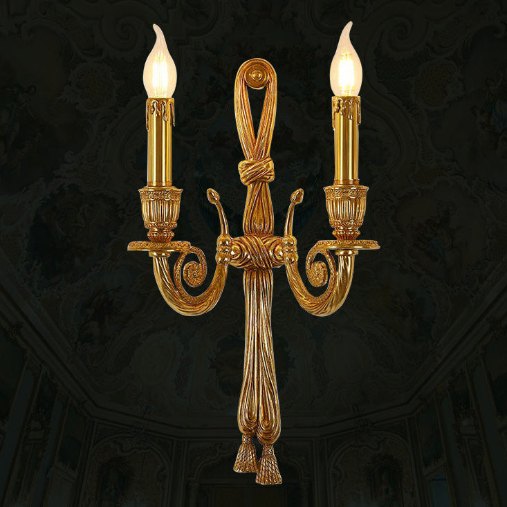 Candle Design All Brass 2-Light Wall Lamp
