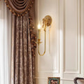 Candle-Shaped Brass Bow Hallway Wall Lamp