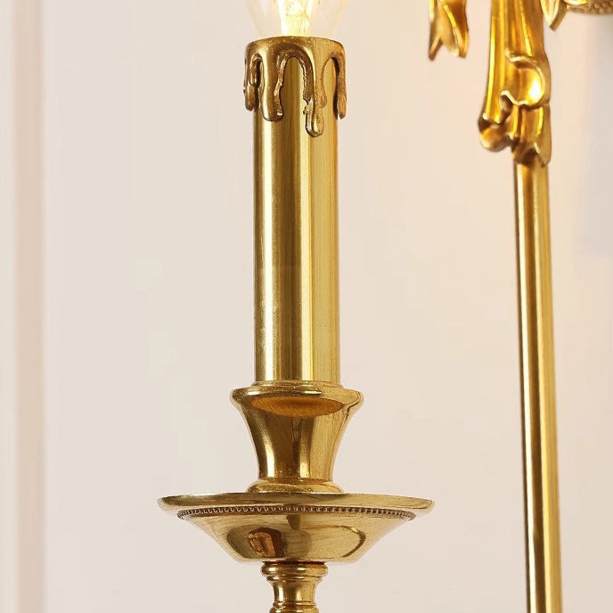Candle-Shaped Brass Bow Hallway Wall Lamp
