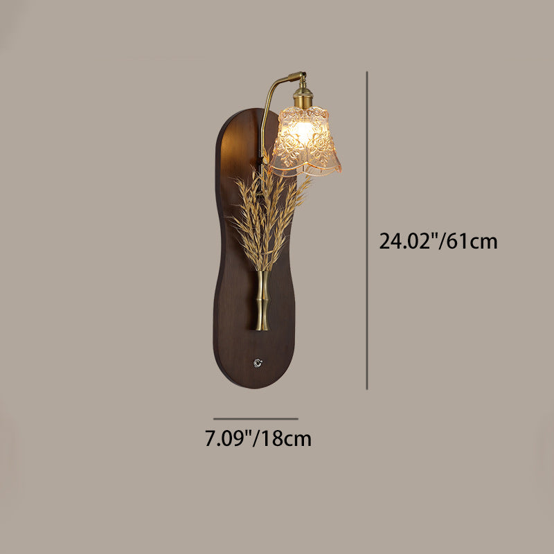 Wheat Shaped Iron Glass Wall Lamp