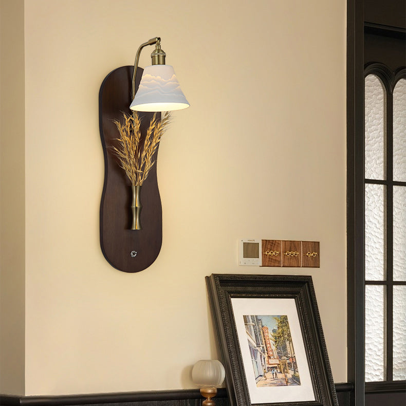 Wheat Shaped Iron Glass Wall Lamp