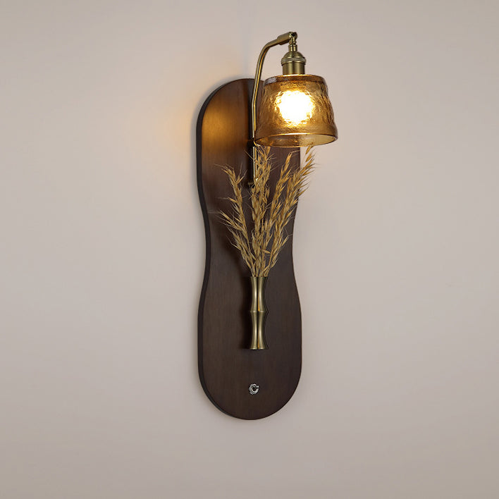 Wheat Shaped Iron Glass Wall Lamp