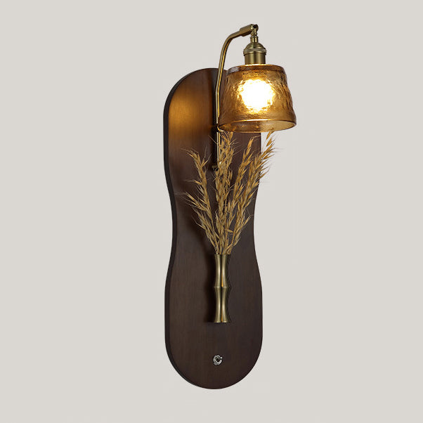 Wheat Shaped Iron Glass Wall Lamp
