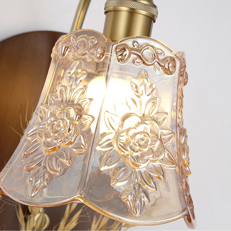 Wheat Shaped Iron Glass Wall Lamp