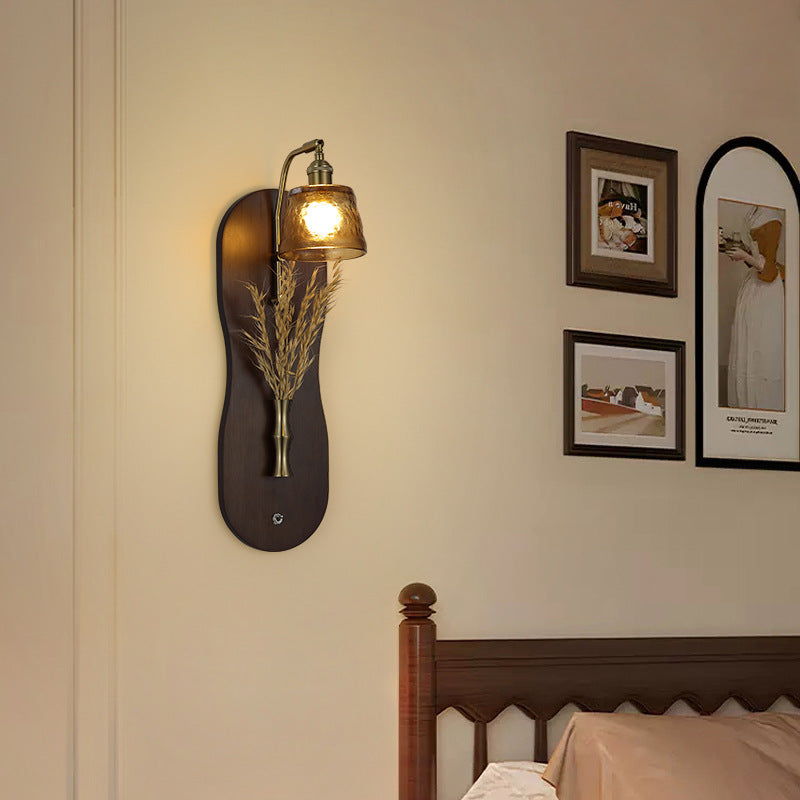 Wheat Shaped Iron Glass Wall Lamp