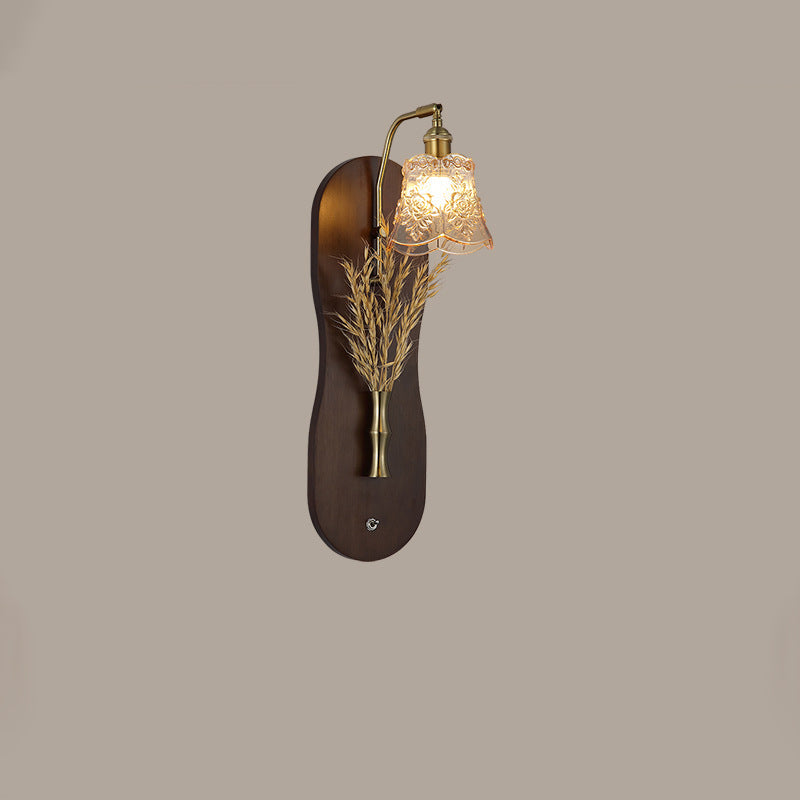 Wheat Shaped Iron Glass Wall Lamp