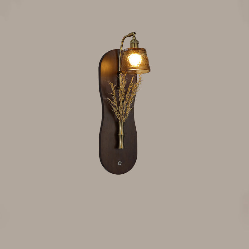 Wheat Shaped Iron Glass Wall Lamp
