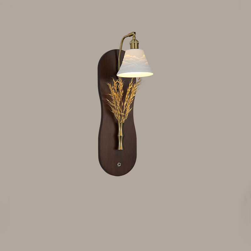 Wheat Shaped Iron Glass Wall Lamp