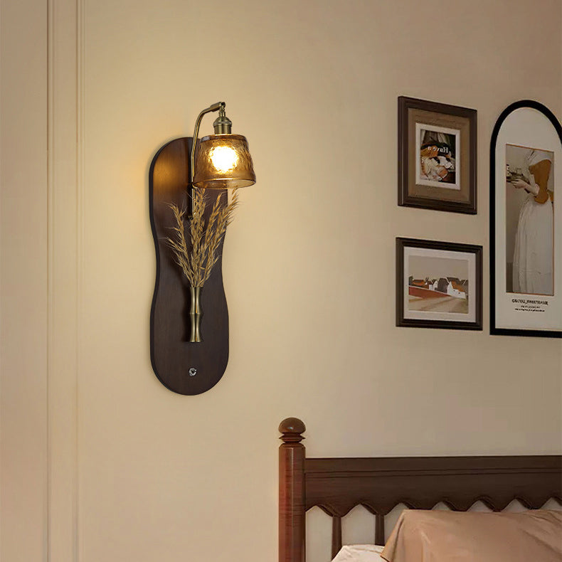 Wheat Shaped Iron Glass Wall Lamp