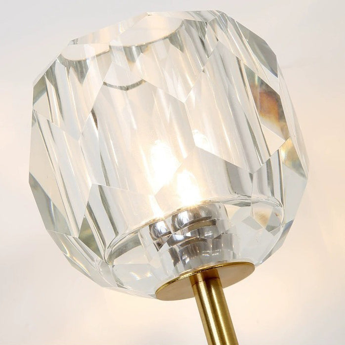 Diamond-Shaped Crystal Iron Bedroom Wall Lamp