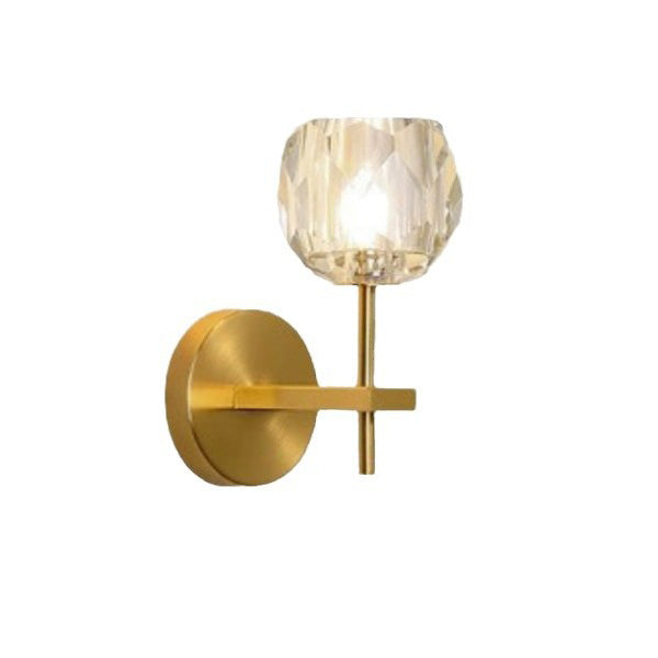 Diamond-Shaped Crystal Iron Bedroom Wall Lamp