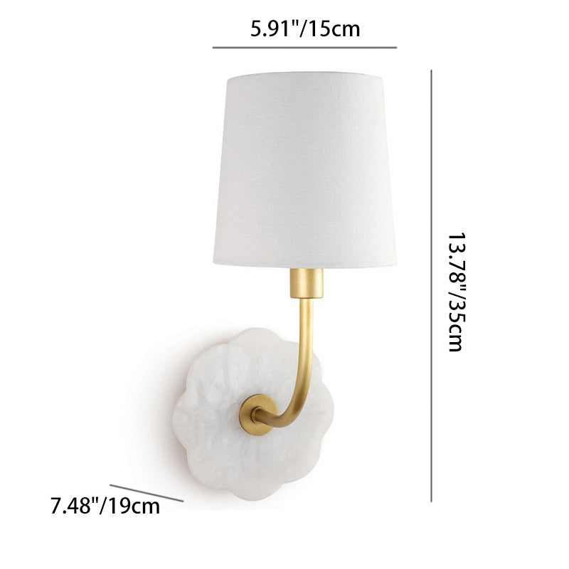 Cylinder Fabric Brass Bedroom Table Lamp