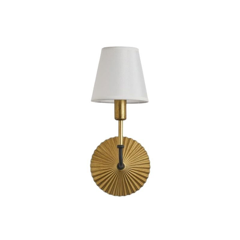 Tapered Fabric Metal Bedroom Wall Lamp