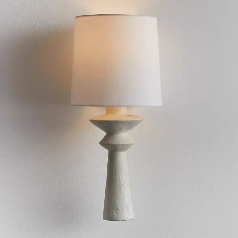 Cylinder Fabric Iron Arm Wall Lamp