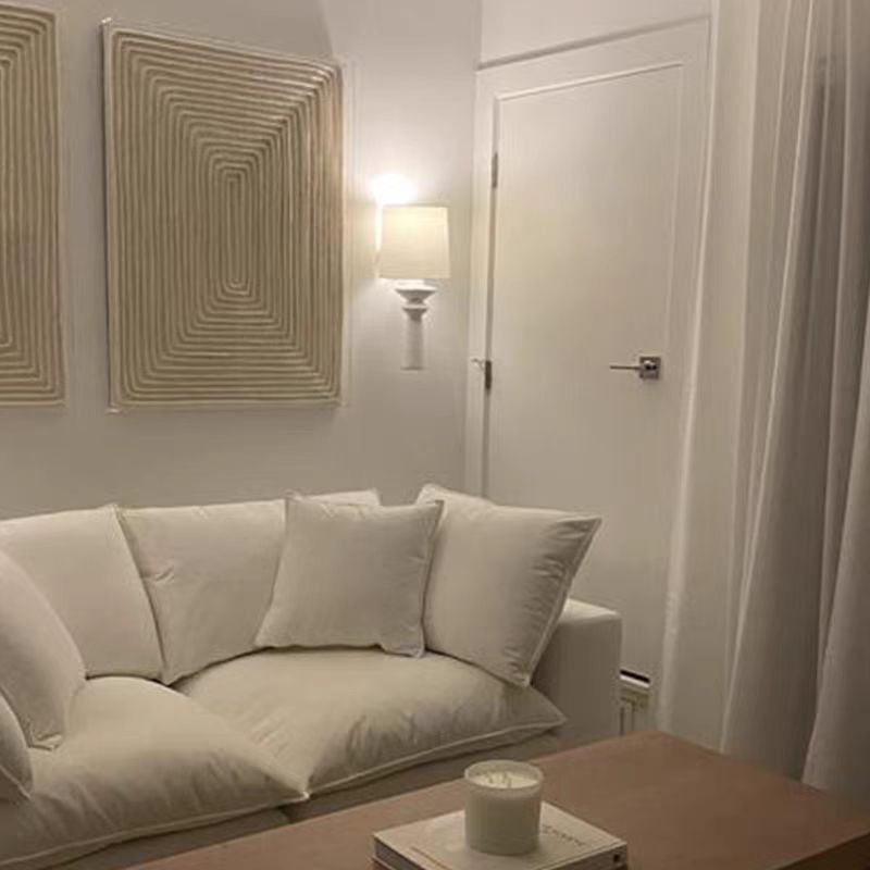 Cylinder Fabric Iron Arm Wall Lamp