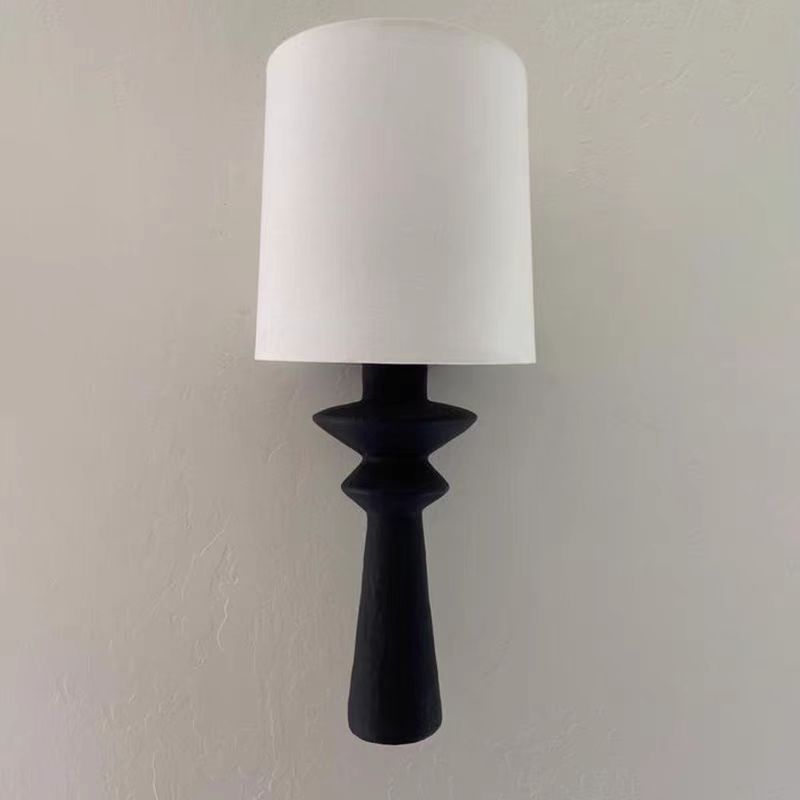 Cylinder Fabric Iron Arm Wall Lamp