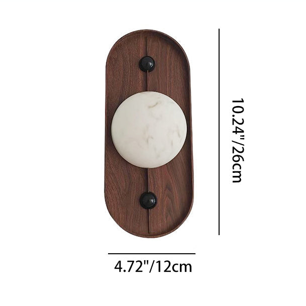Oval Iron Natural Marble Wall Lamp