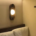 Oval Iron Natural Marble Wall Lamp