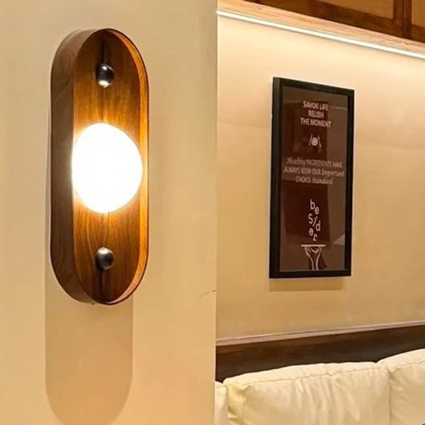 Oval Iron Natural Marble Wall Lamp
