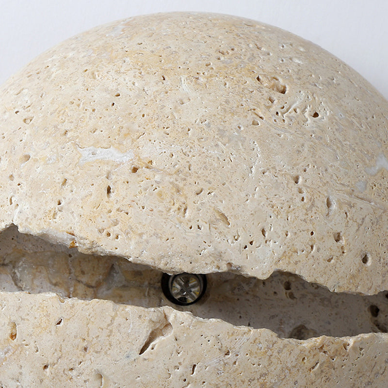 Style Hemisphere Yellow Travertine Wall Lamp