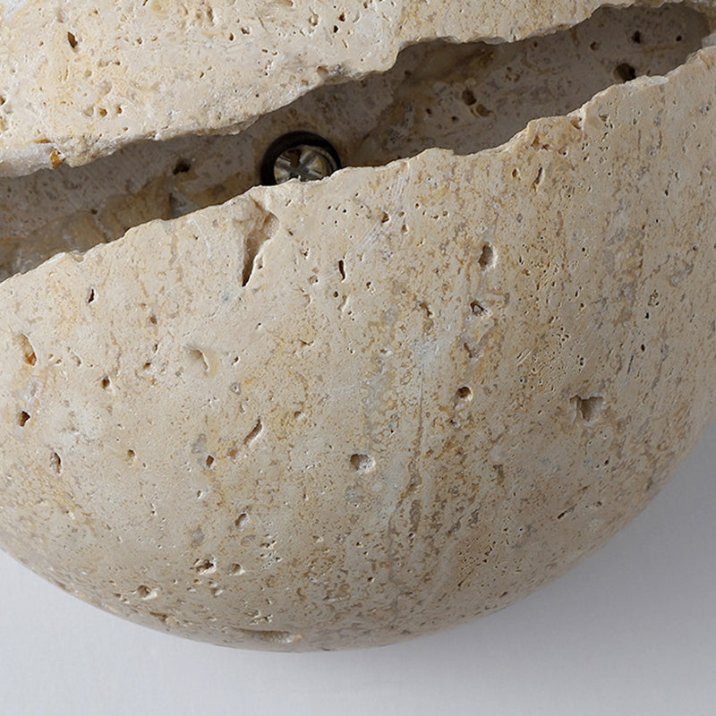 Style Hemisphere Yellow Travertine Wall Lamp