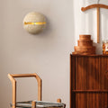 Style Hemisphere Yellow Travertine Wall Lamp