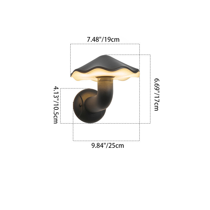 Mushroom-Shaped Aluminum PC Patio Outdoor Light