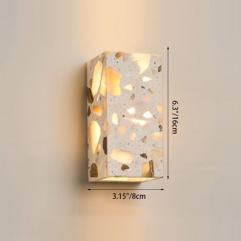 Square Translucent Stone Bedroom Wall Lamp