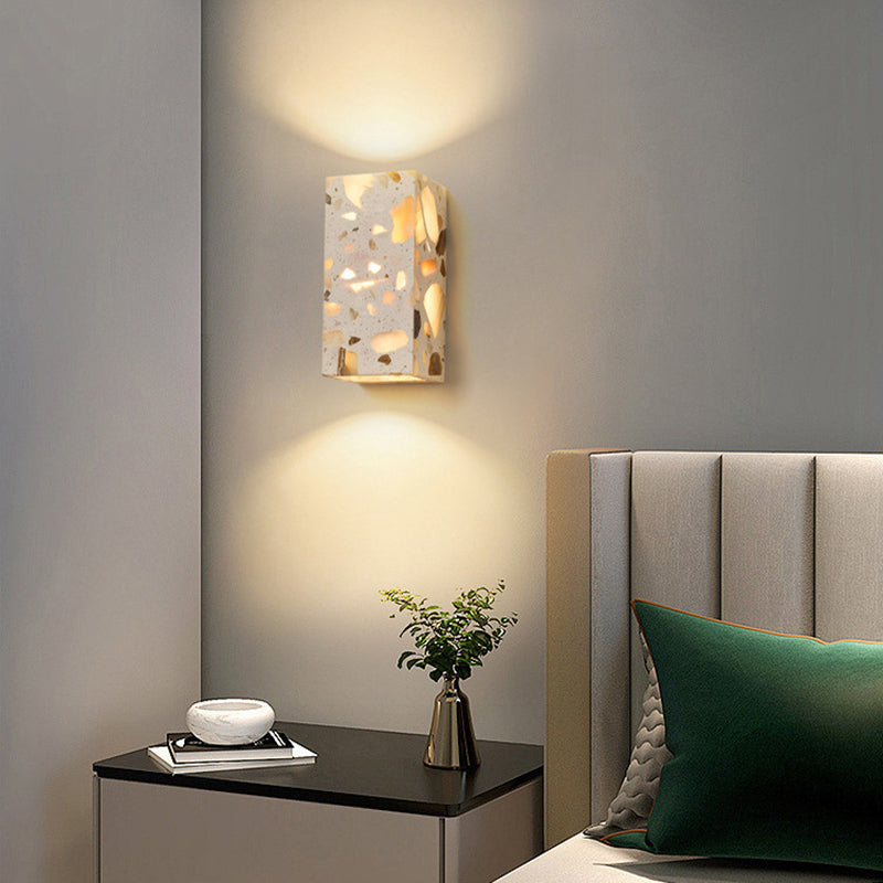 Square Translucent Stone Bedroom Wall Lamp