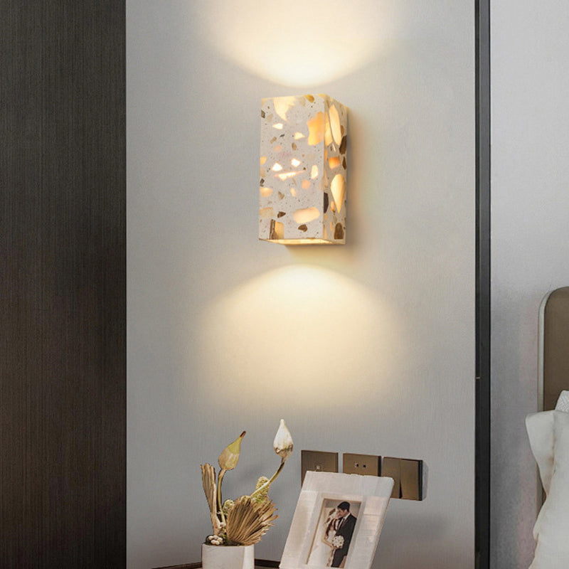 Square Translucent Stone Bedroom Wall Lamp